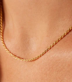 Lucardi Ketting Zilver 42 cm gold Clearance