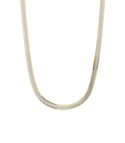Lucardi Ketting Zilver 45 cm - Goud- en Zilverkleurig gold/silver Clearance