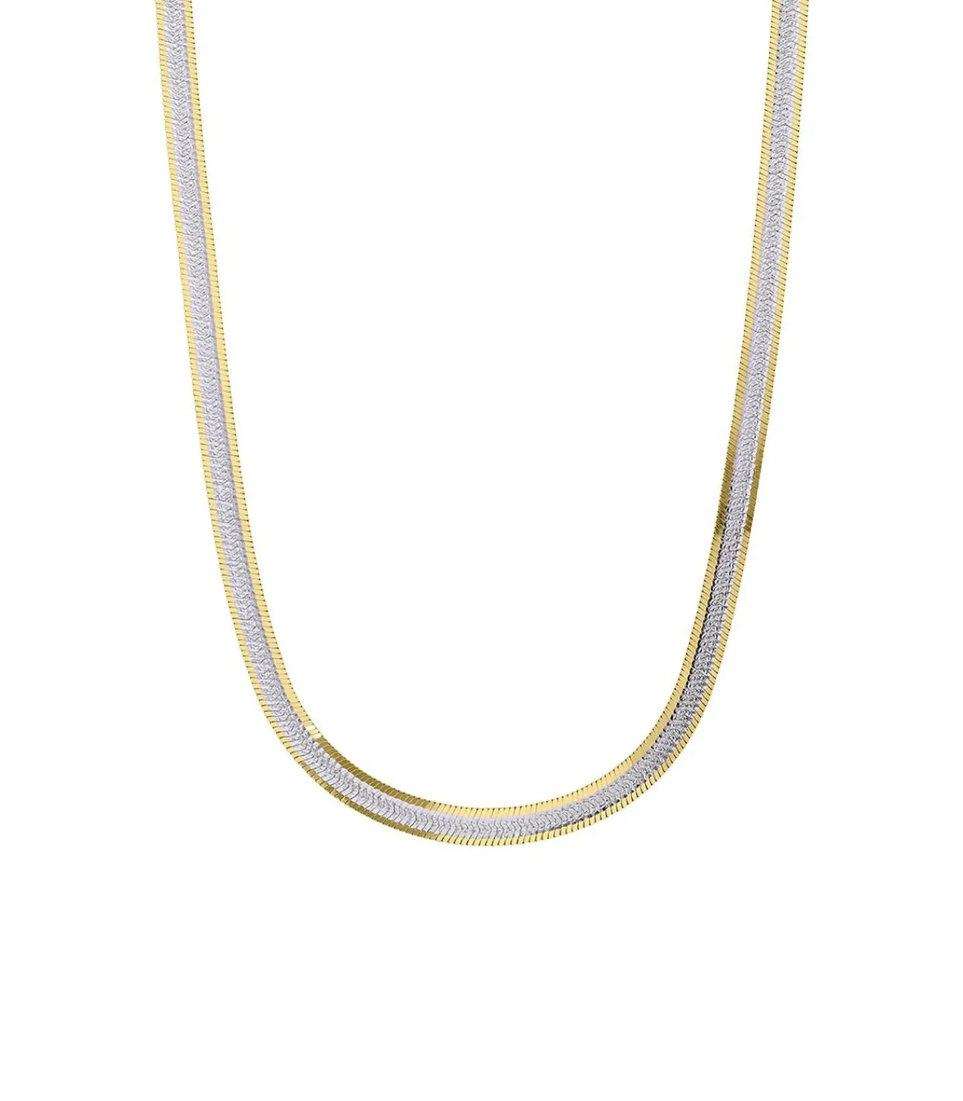 Lucardi Ketting Zilver 45 cm - Goud- en Zilverkleurig gold/silver Clearance