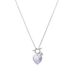 Lucardi Ketting Zilver 45 cm - Parel silver Clearance