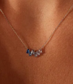 Lucardi Ketting Zilver 45 cm - Zilverkleurig blue Hot