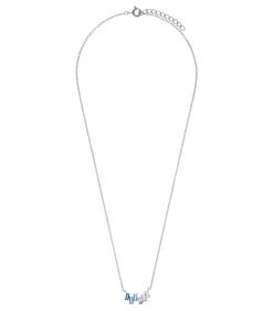 Lucardi Ketting Zilver 45 cm - Zilverkleurig blue Hot