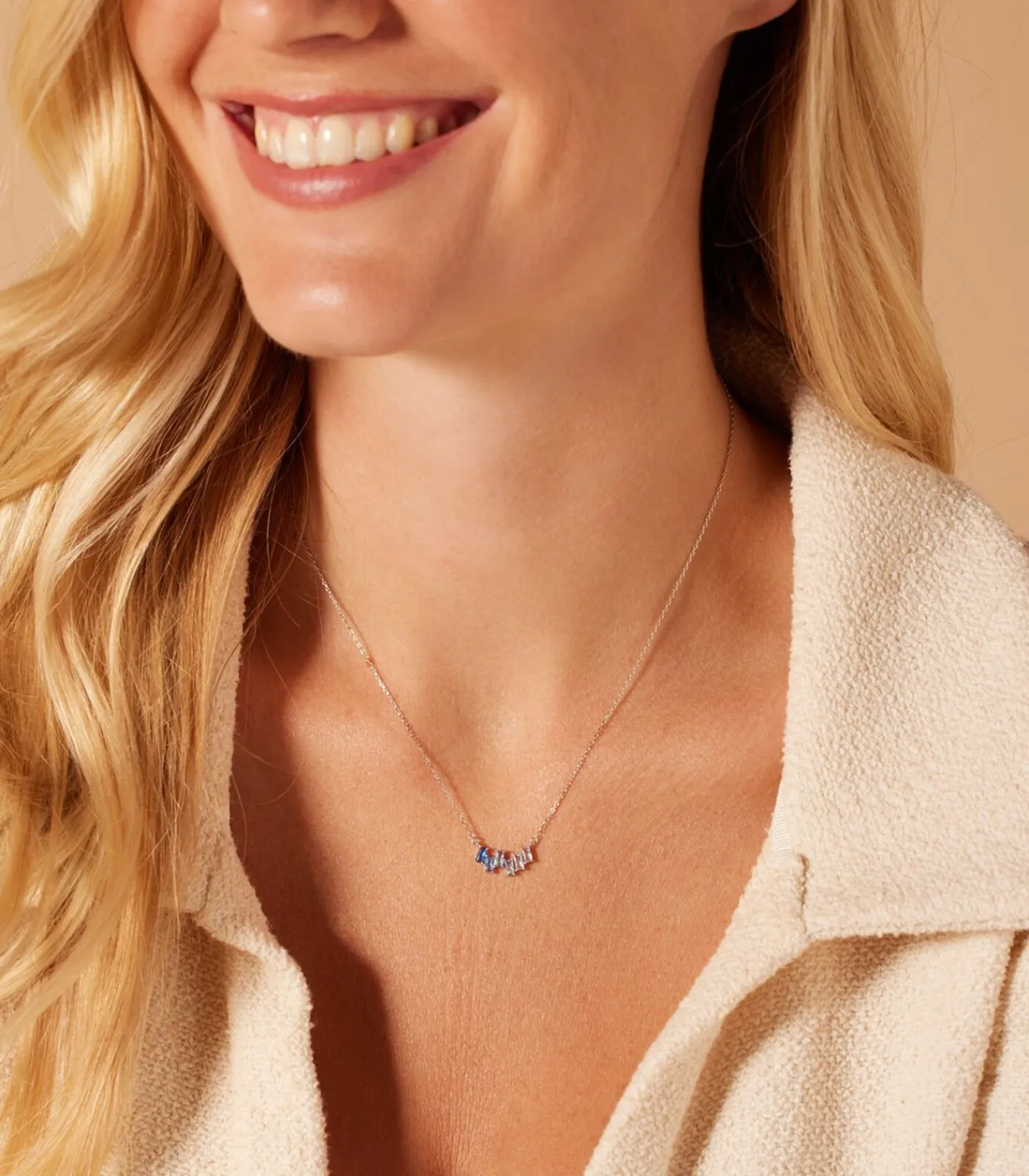 Lucardi Ketting Zilver 45 cm - Zilverkleurig blue Hot