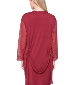 LUNA Kimono met lange mouwen MICRO TOUCH LACE red Sale