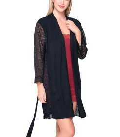 LUNA Kimono met lange mouwen MICRO TOUCH LACE black Sale