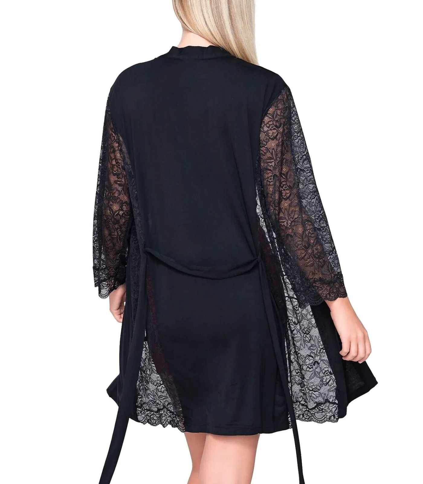 LUNA Kimono met lange mouwen MICRO TOUCH LACE black Sale