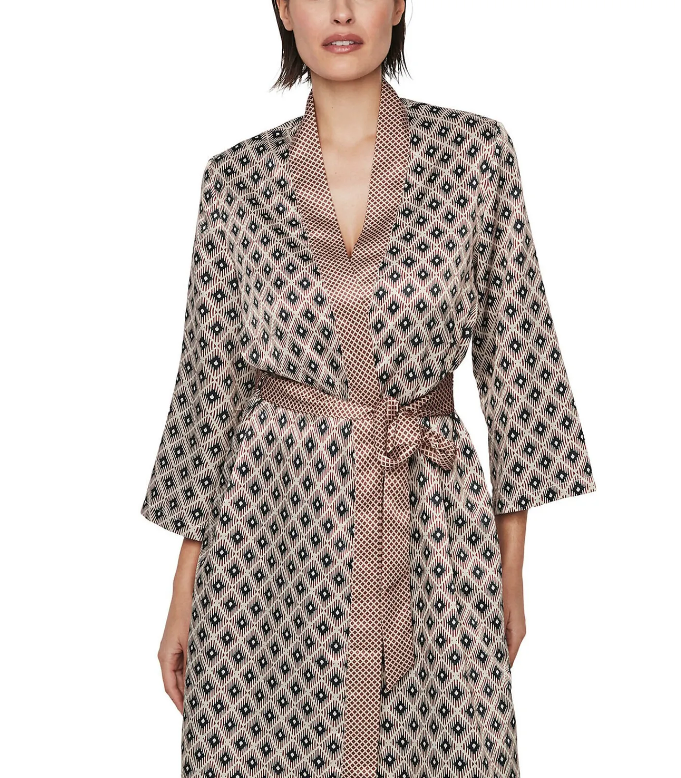 SELMARK Kimono negligé P116 SATIN SUBLIME brown Online