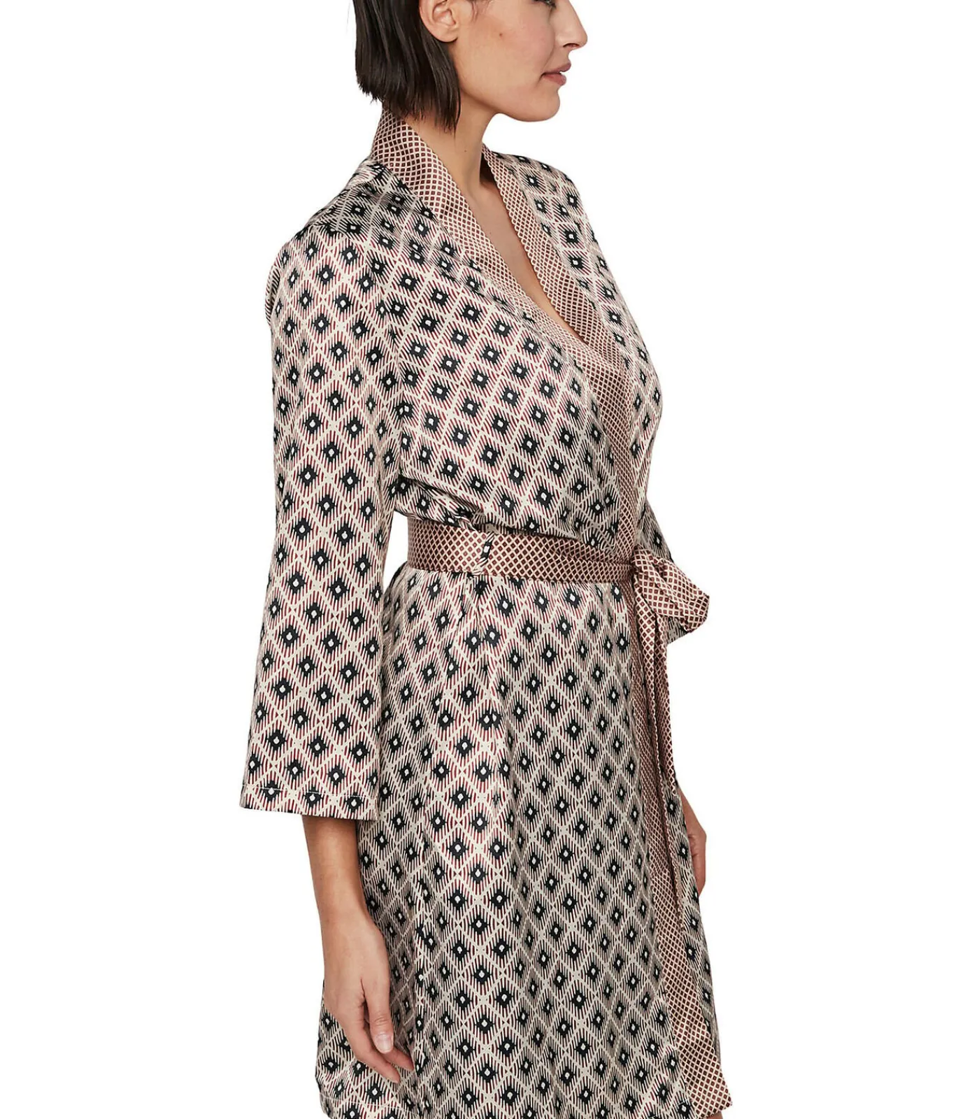 SELMARK Kimono negligé P116 SATIN SUBLIME brown Online