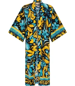 Chic by Lirette Kimono Robe Frangipani - Tealsun blue New