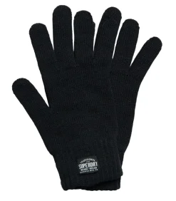 Superdry Klassieke gebreide dameshandschoenen black New