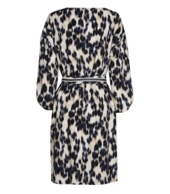 Marie Méro Kleedje met dierenprint in blauw en beige blue Clearance