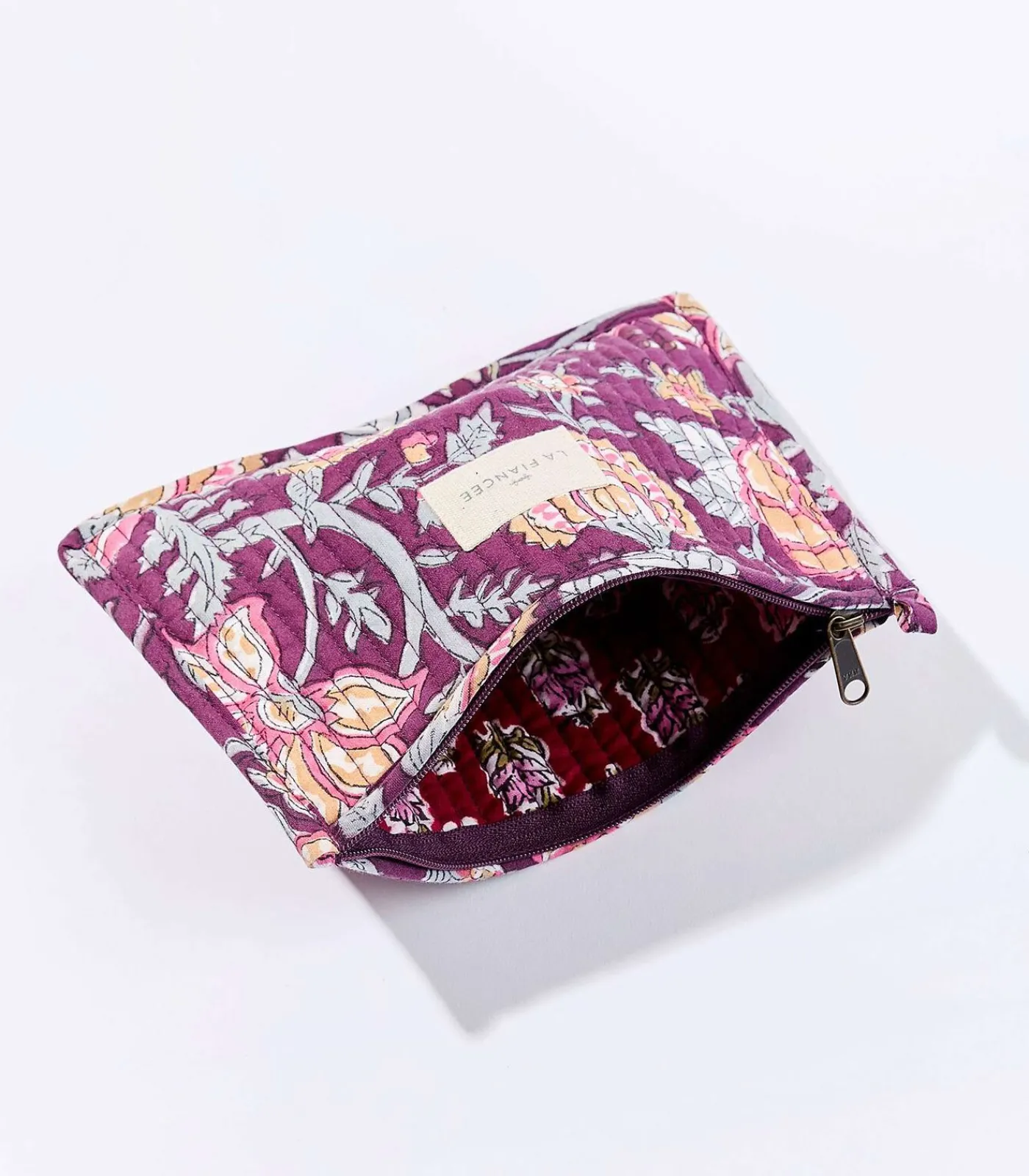 La Fiancée Klein gewatteerd katoenen tasje LISETTE violet