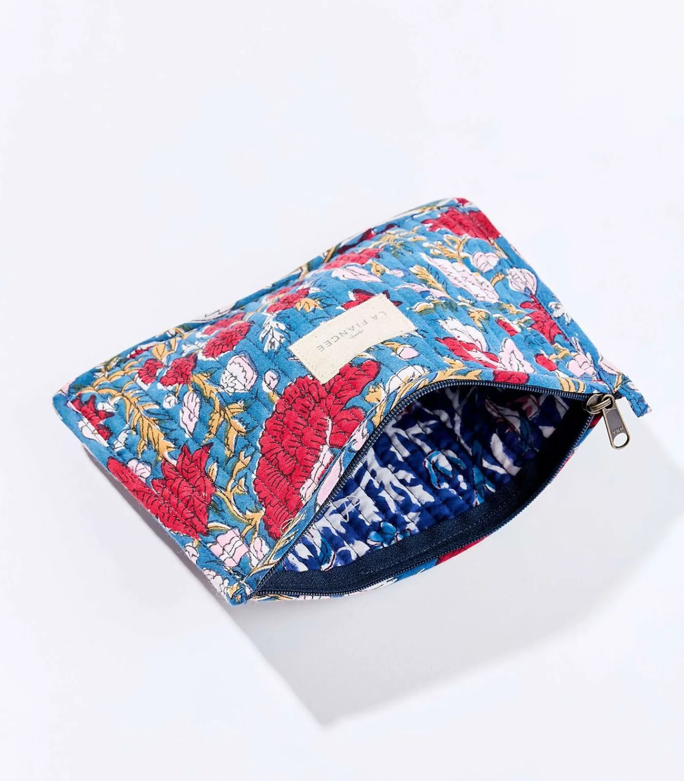 La Fiancée Klein gewatteerd katoenen tasje LISETTE blue Online