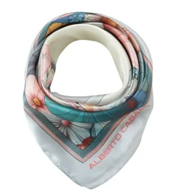 Alberto Cabale Kleine zijden sjaal Minimalist Flowers Cléo multicolor Discount
