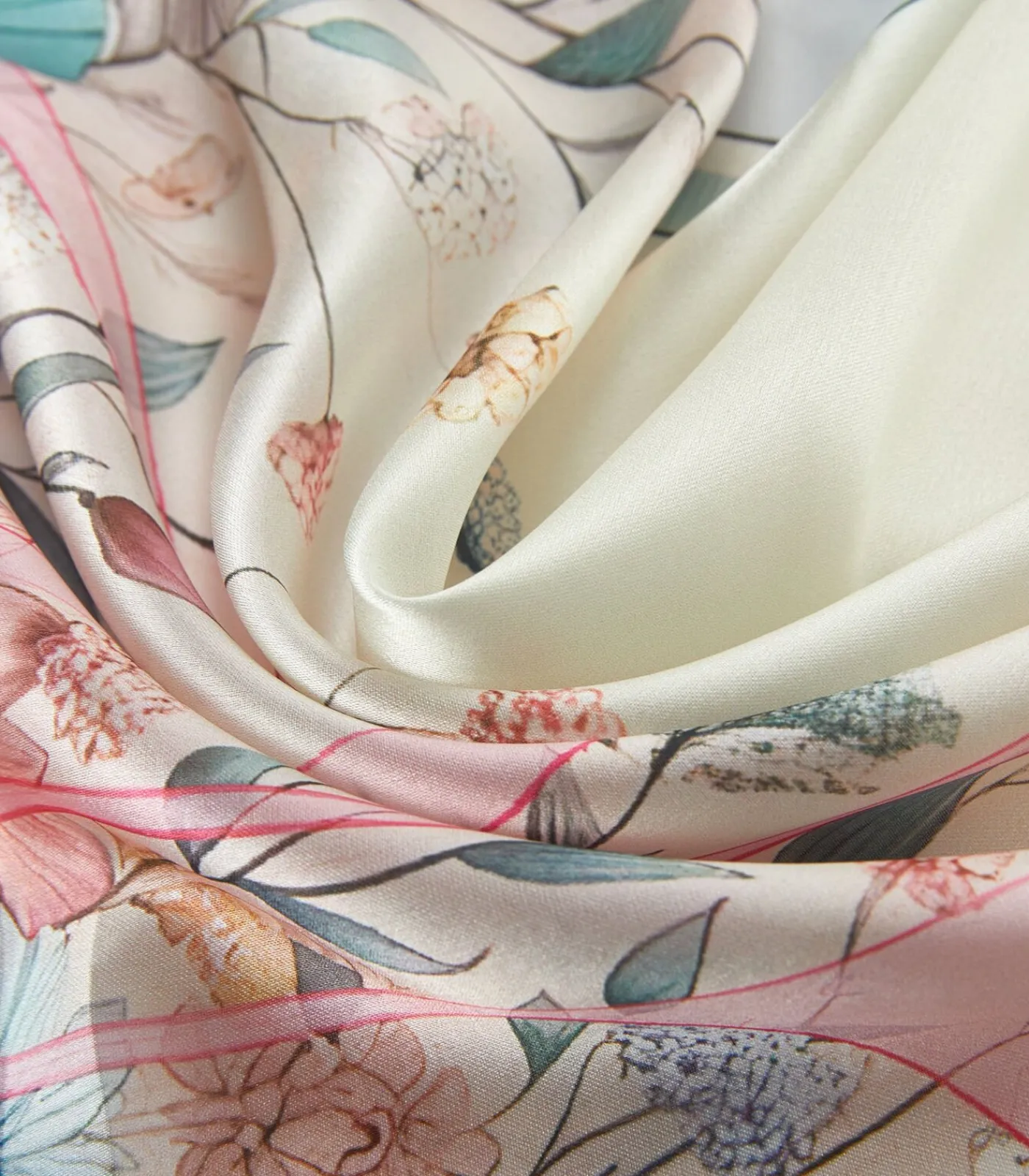 Alberto Cabale Kleine zijden sjaal Minimalist Flowers Cléo multicolor Discount