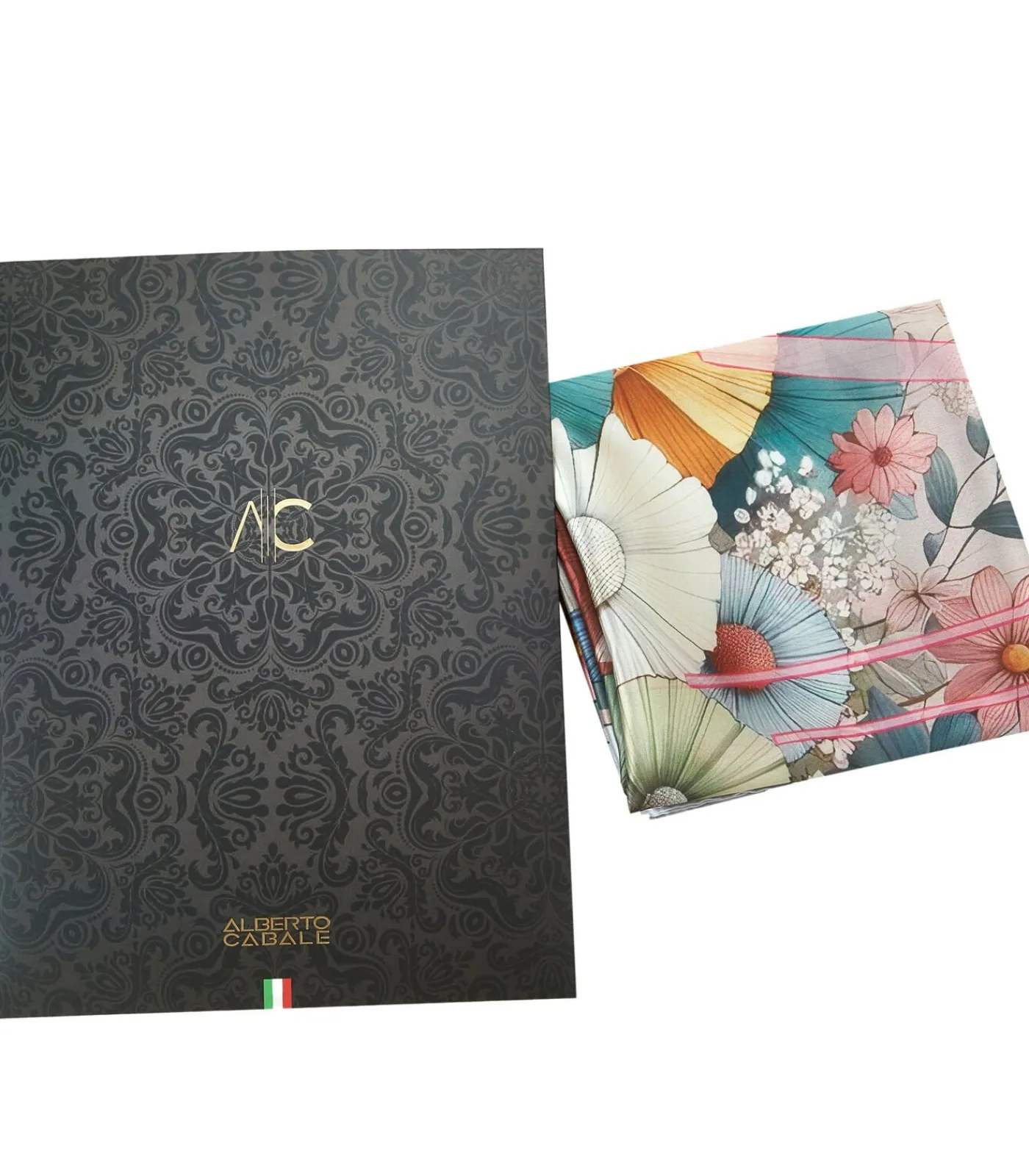 Alberto Cabale Kleine zijden sjaal Minimalist Flowers Cléo multicolor Discount