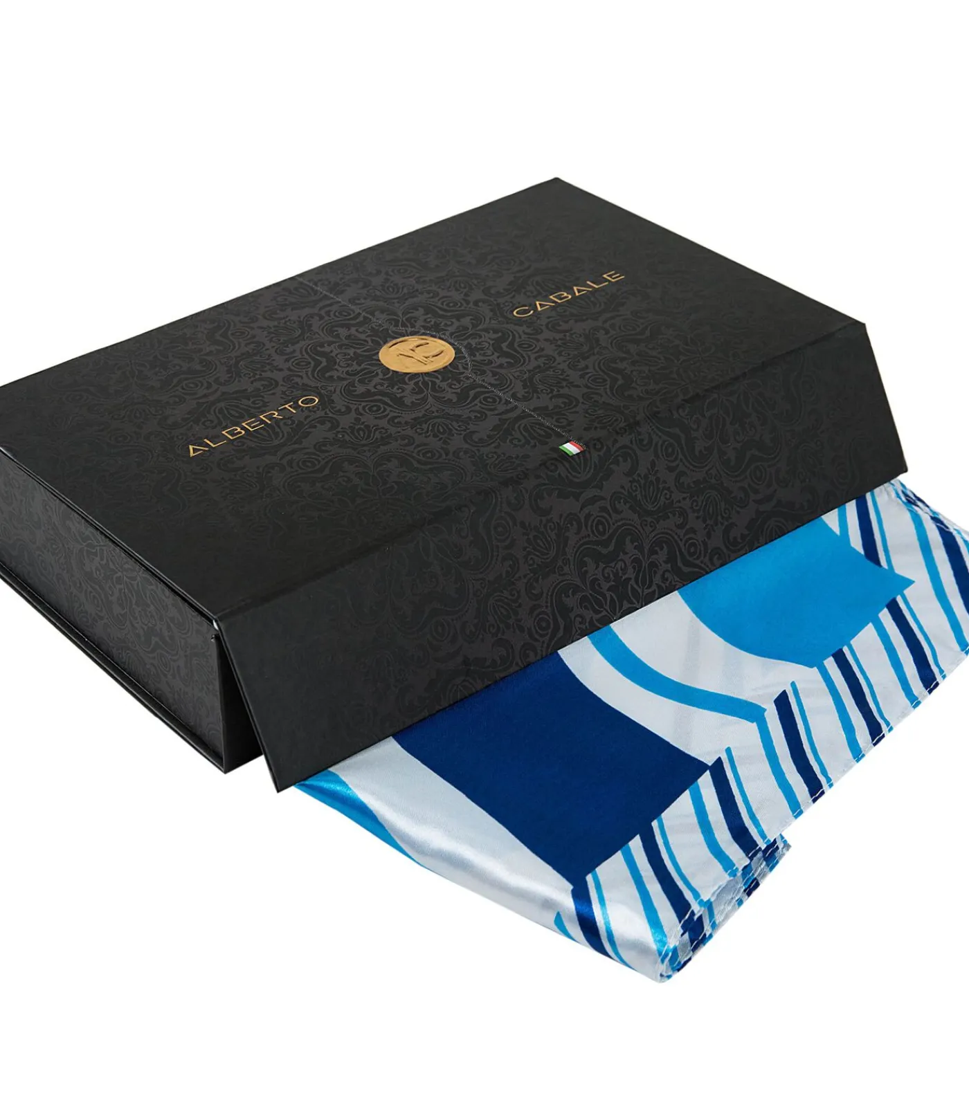 Alberto Cabale Kleine zijden sjaal Navy Cléo blue Sale