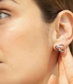 Joidart Kleine zilveren Embolic oorbellen silver