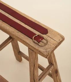 La Fée Maraboutée Koehide lederen riem aubergine