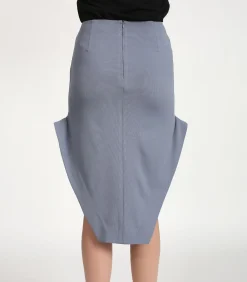 Smart & Joy Kokerrok met hoge zijsplitten lightBlue Best