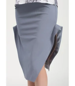 Smart & Joy Kokerrok met hoge zijsplitten lightBlue Best
