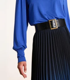 La Fée Maraboutée Koningsblauw losvallend modal T-shirt met lange mouwen lightBlue Discount