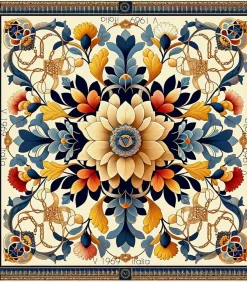 V1969 Koningsbloemen zijde carré multicolor Sale