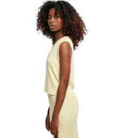 Urban Classics Kort gebreid damesvest GT yellow Discount