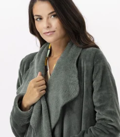 LE CHAT Kort jasje van flanellen pluche ESSENTIEL H73B green Discount