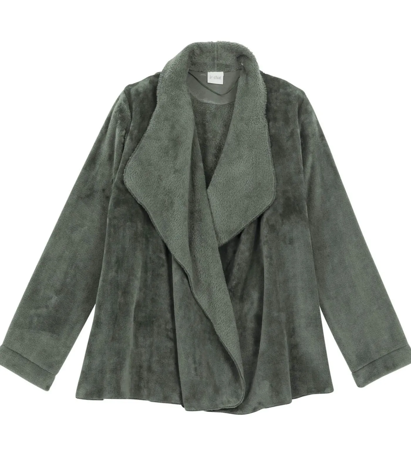 LE CHAT Kort jasje van flanellen pluche ESSENTIEL H73B green Discount