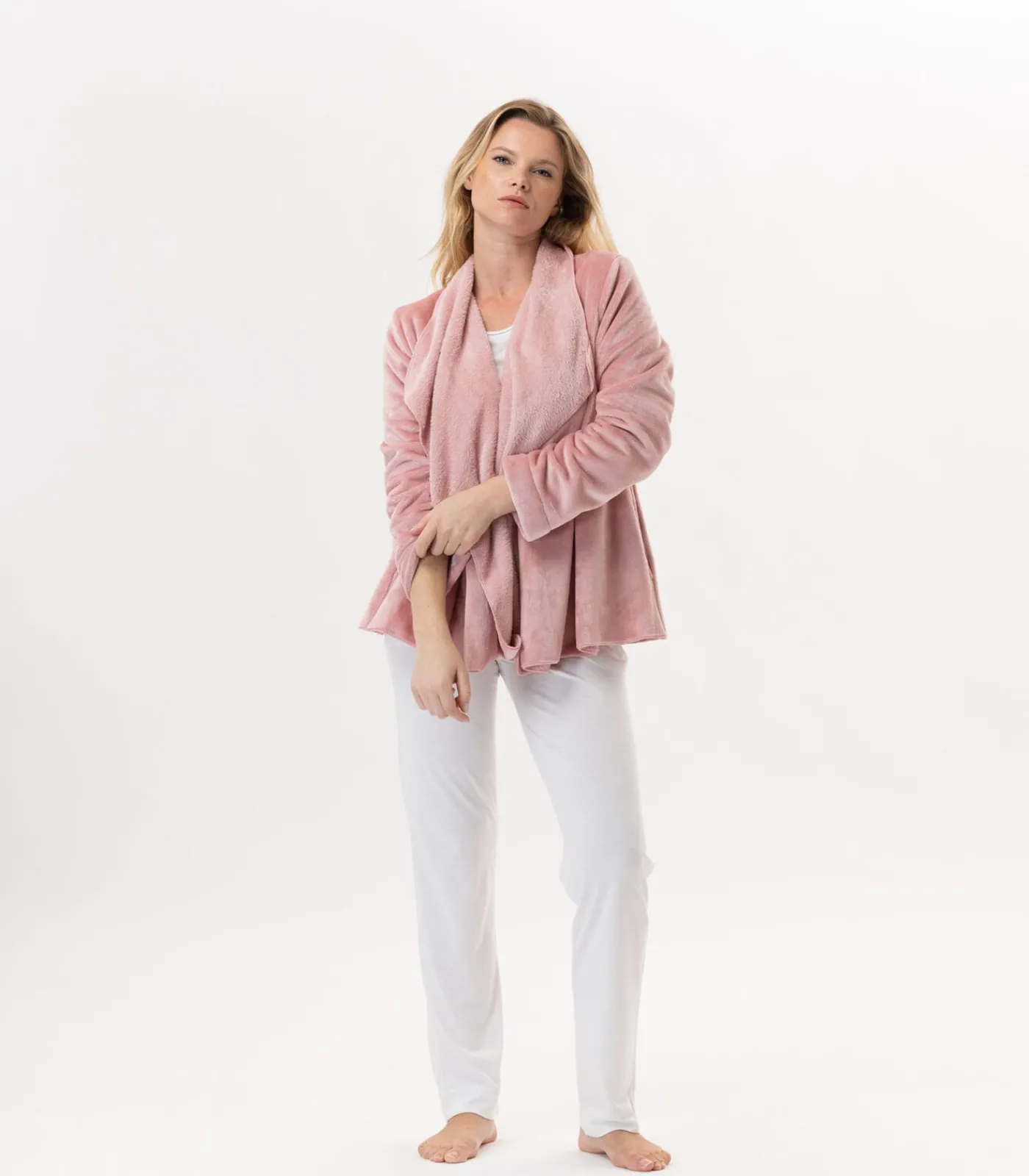 LE CHAT Kort jasje van flanellen pluche ESSENTIEL H73B pink Outlet