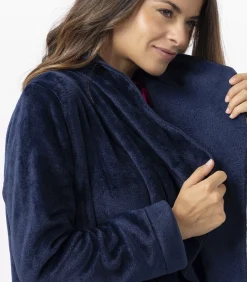 LE CHAT Kort jasje van flanellen pluche ESSENTIEL H73B blue Outlet