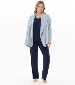 LE CHAT Kort jasje van flanellen pluche ESSENTIEL H73B blue Hot