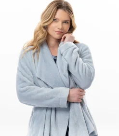 LE CHAT Kort jasje van flanellen pluche ESSENTIEL H73B blue Hot