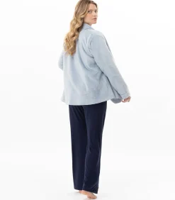 LE CHAT Kort jasje van flanellen pluche ESSENTIEL H73B blue Hot
