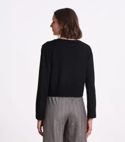 La Fée Maraboutée Kort vest in fijn zwart breisel black Discount