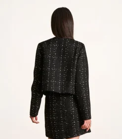 La Fée Maraboutée Kort zwart jasje in tweed black