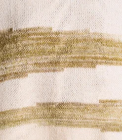 La Fée Maraboutée Korte bicolor trui met coltrui en patroon beige New