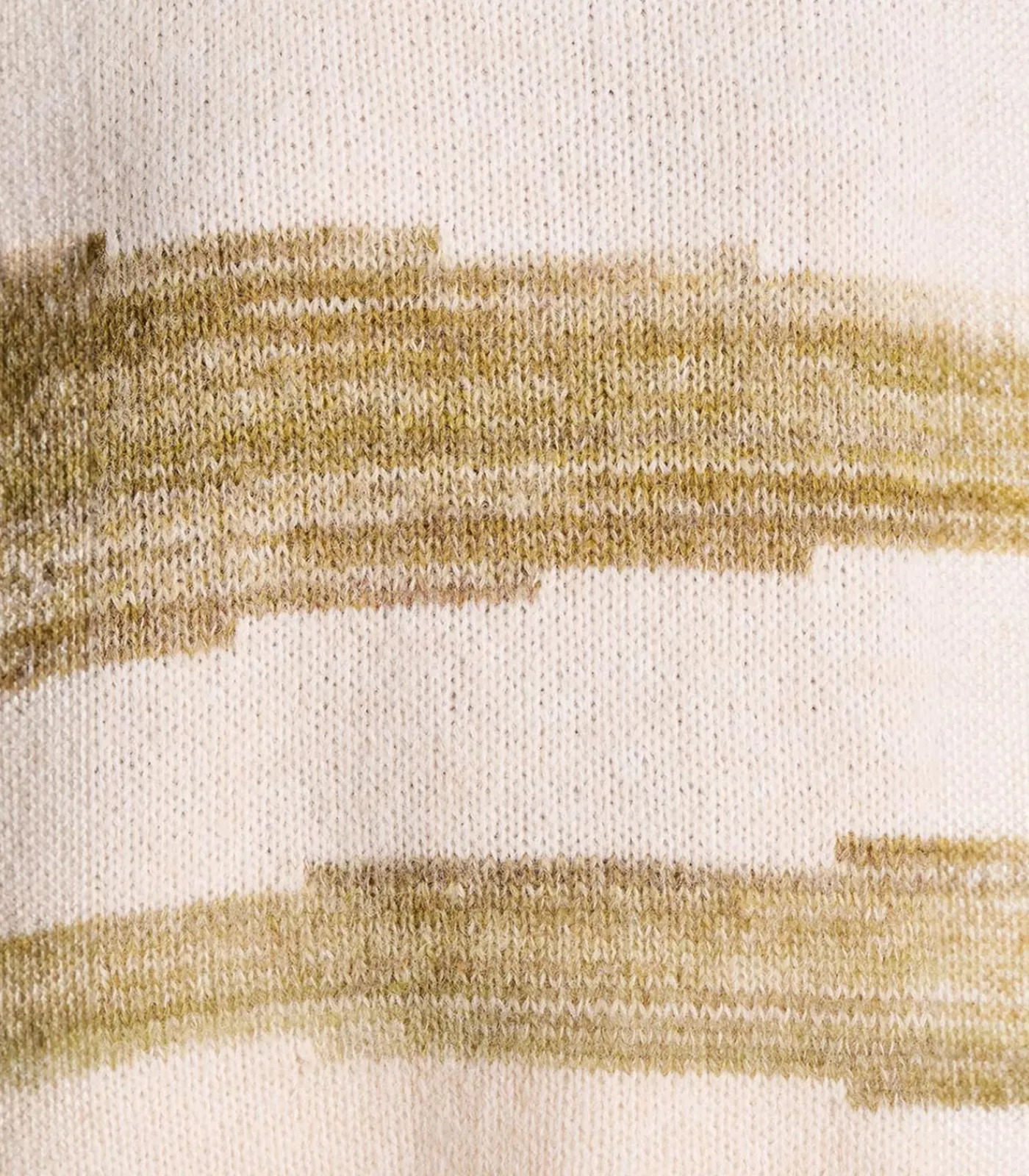 La Fée Maraboutée Korte bicolor trui met coltrui en patroon beige New