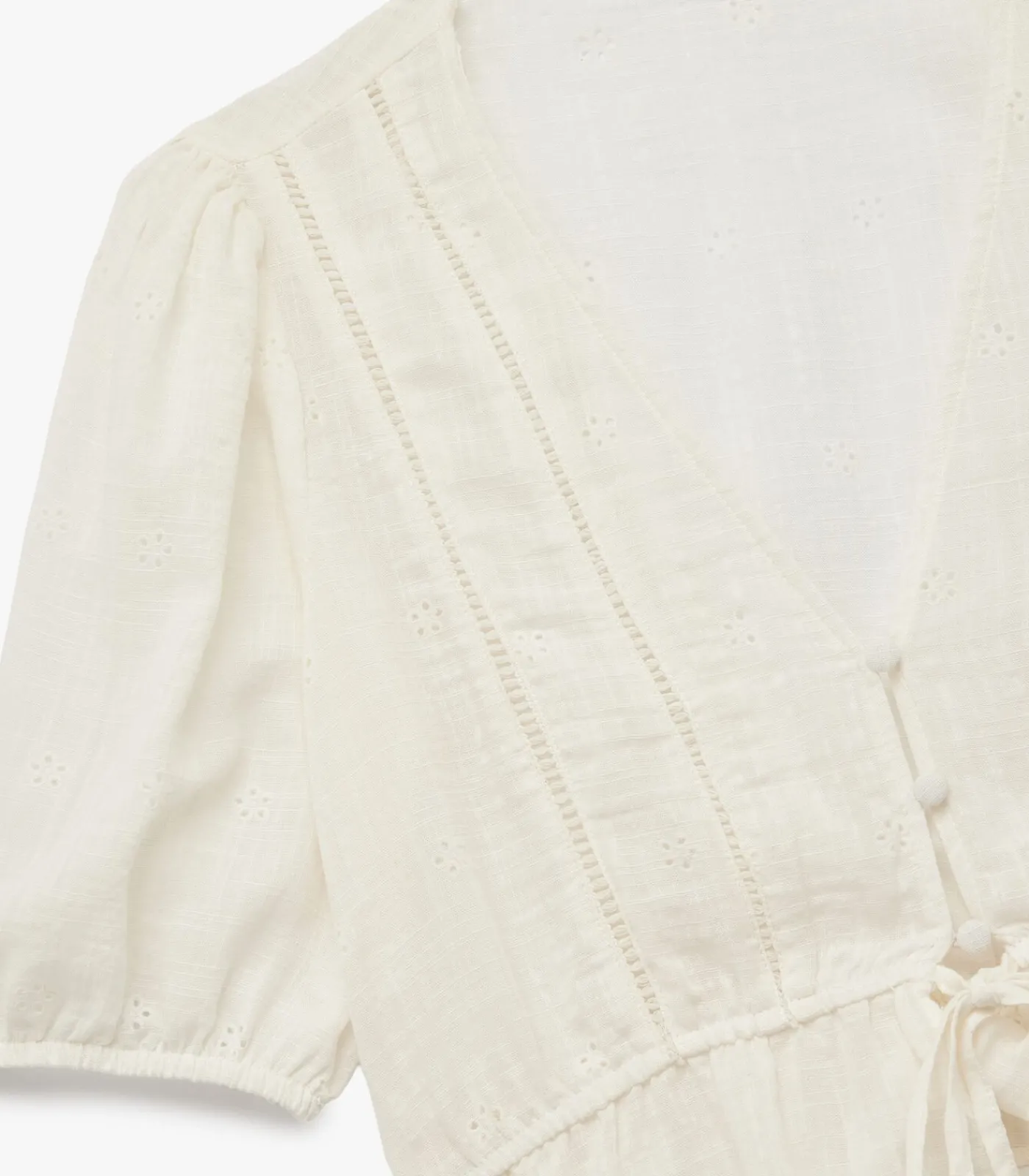 Koton Korte Blouse V-hals Katoenmix white Online