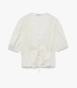 Koton Korte Blouse V-hals Katoenmix white Online