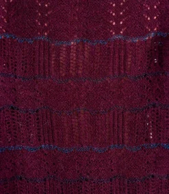 La Fée Maraboutée Korte trui in opengewerkte stof met ronde hals bordeaux Clearance