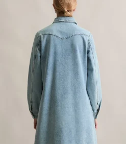 Marc O’Polo DENIM Korte denim jurk uitlopend lightBlue Discount