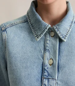 Marc O’Polo DENIM Korte denim jurk uitlopend lightBlue Discount