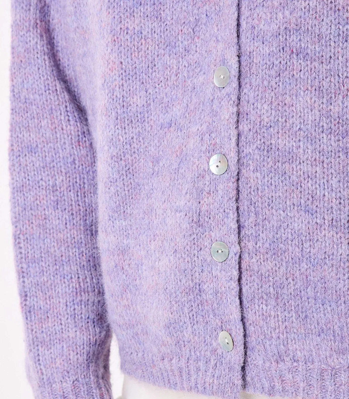 La Fiancée Korte effen gebreide vest APPACHE violet New