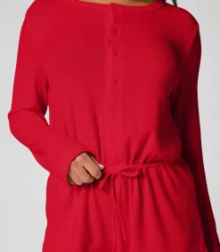 Hunkemöller Korte geribde jersey onesie red Discount