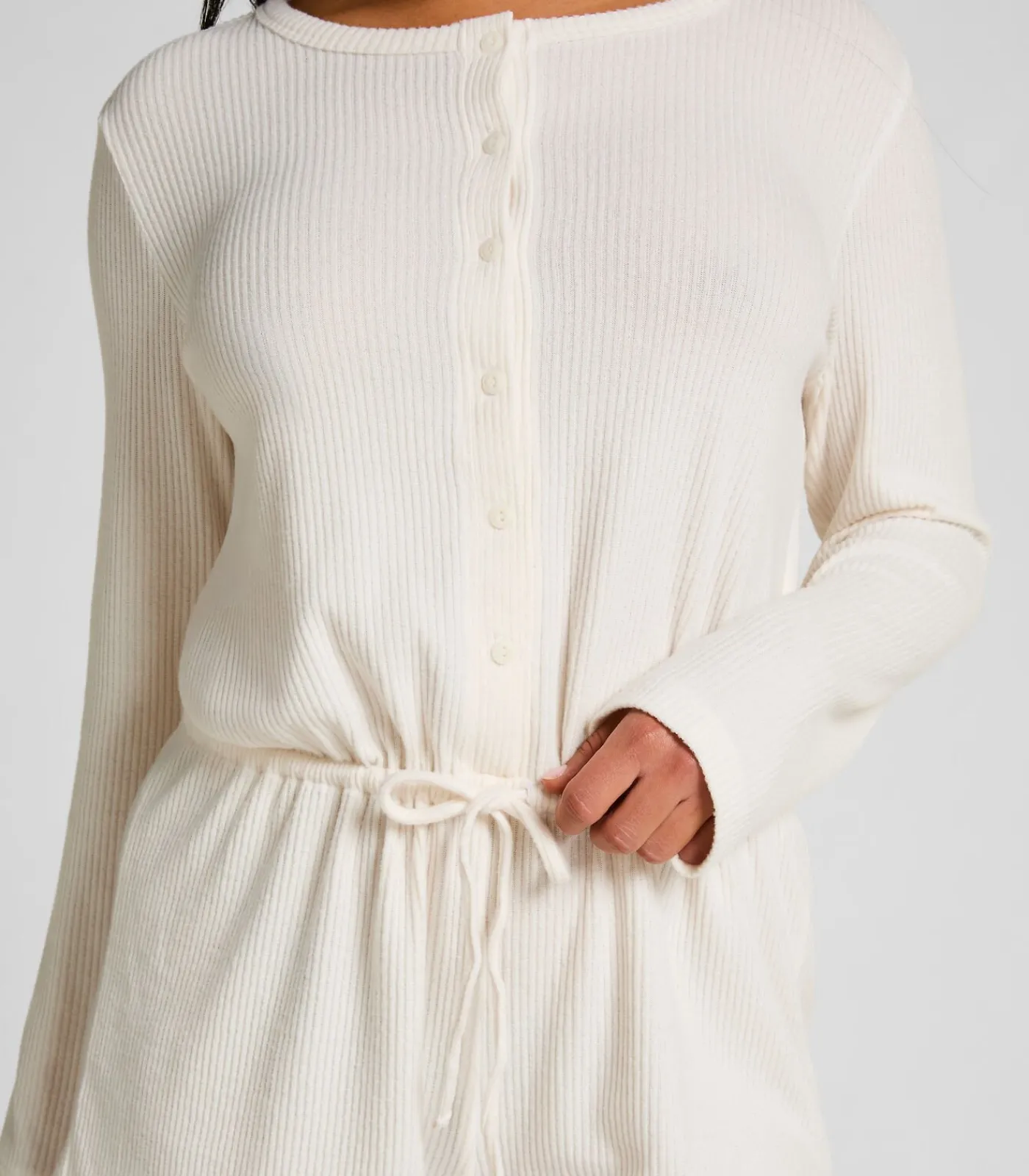 Hunkemöller Korte geribde jersey onesie white