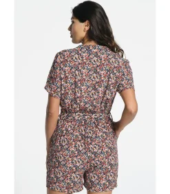 J&JOY Korte Jumpsuit met korte mouwen en sjaalkraag multicolor Sale