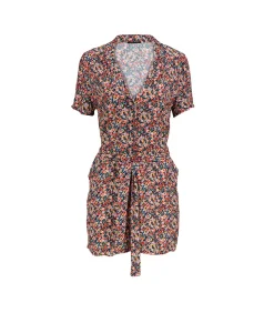 J&JOY Korte Jumpsuit met korte mouwen en sjaalkraag multicolor Sale