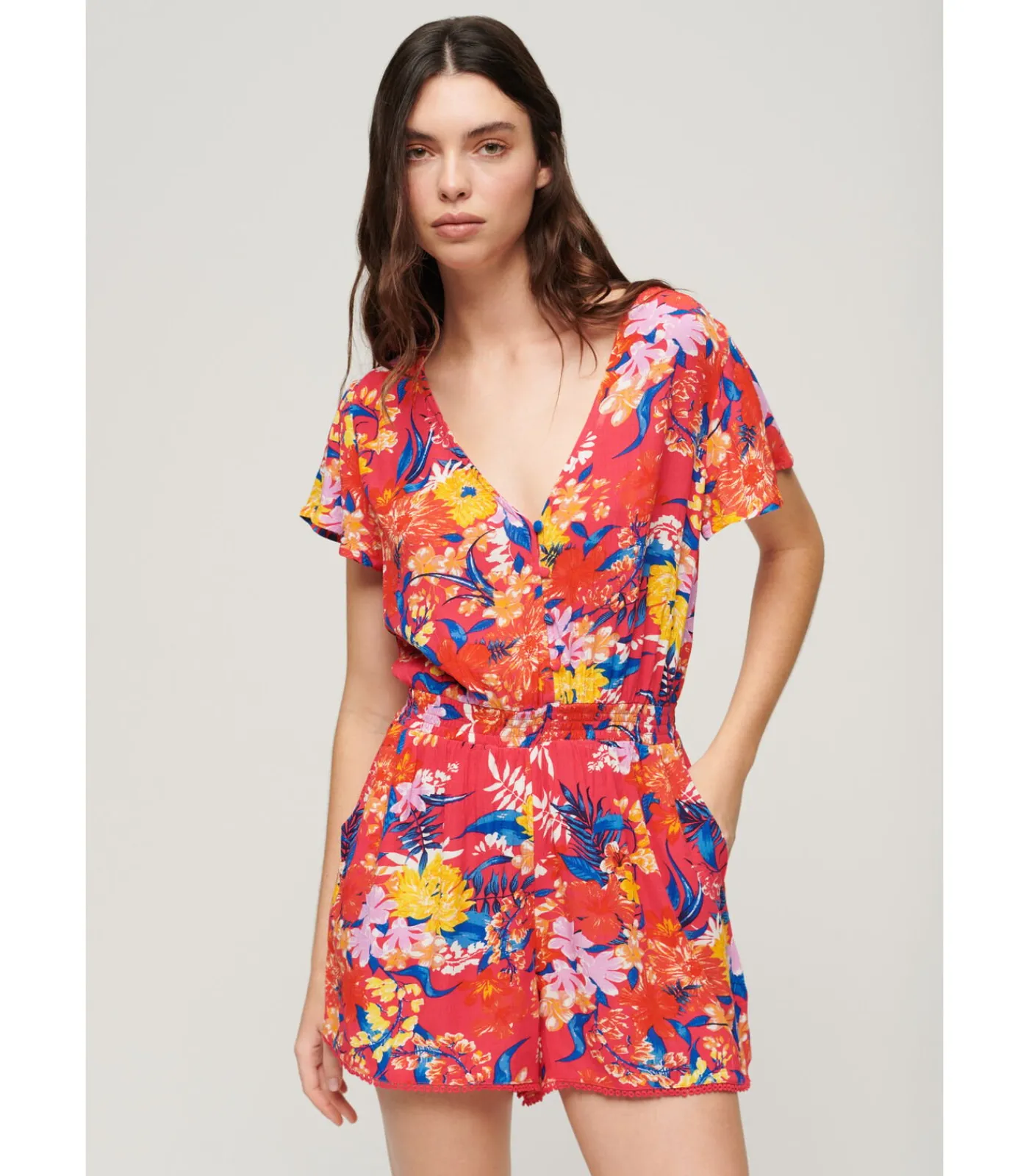 Superdry Korte jumpsuit voor vrouwen Beach pink Hot